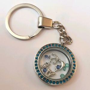 Ocean Themed Floating Charm Locket Keychain
